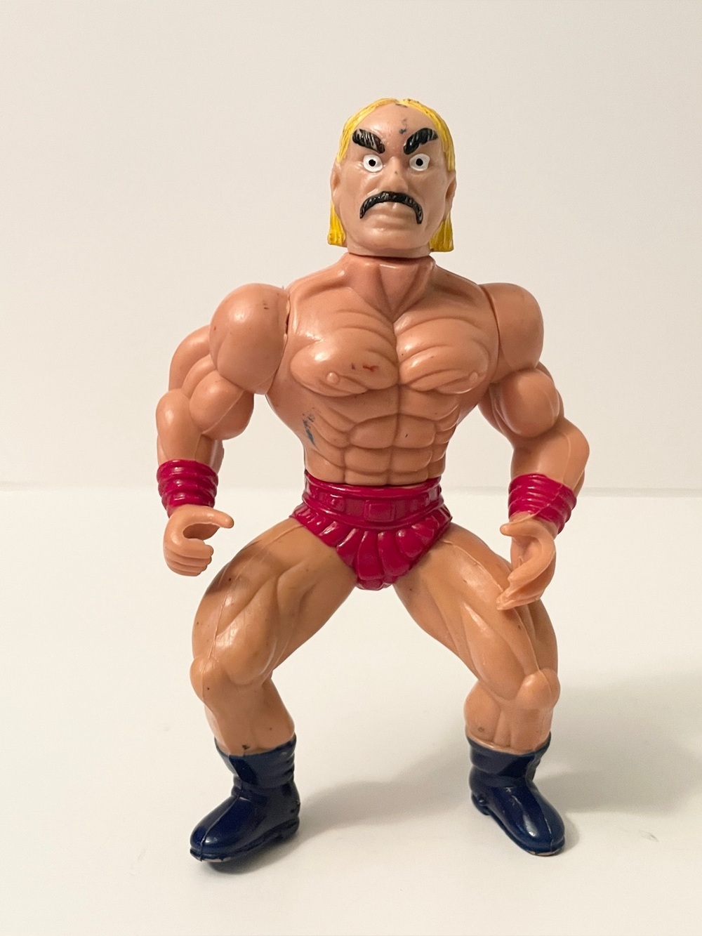 Vintage KO 80s Sungold Wrestling Champs Figure MOTU Mustache 5"